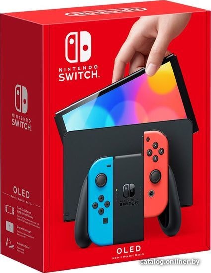 Nintendo Switch OLED (черный, с неоновыми Joy-Con) игровую приставку купить  в Минске