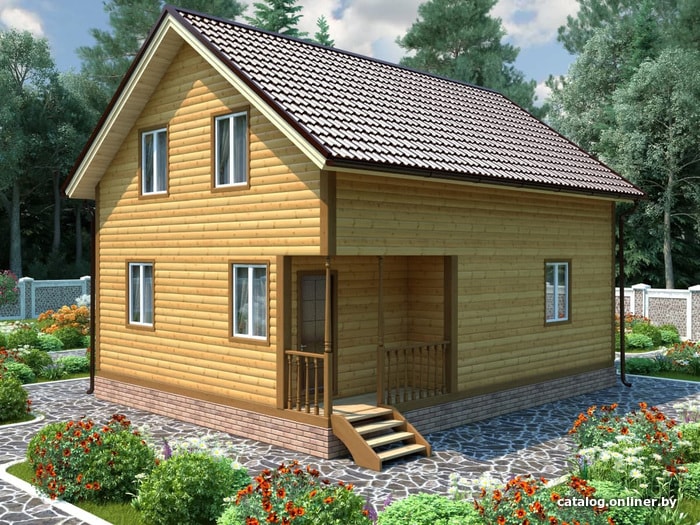 Дом 1 ключ проекты Канадская изба Кузбас (7x9 м) дом купить в Гомеле
