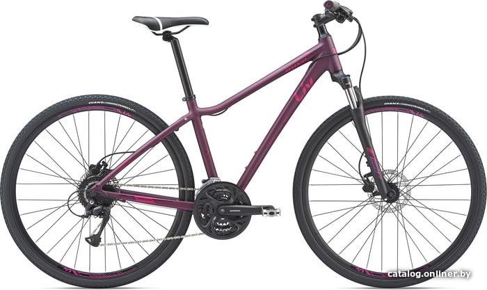 liv rove 2 disc 2019 ladies hybrid bike magenta