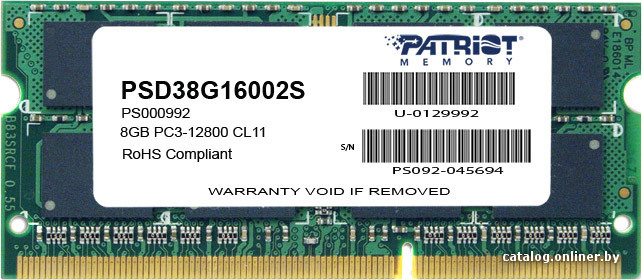 喜ばれる誕生日プレゼント Patriot DDR3 1600MHz 8GB デスクトップ用メモリ
