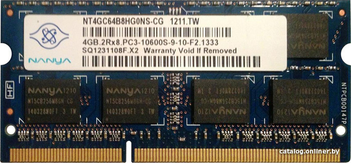 Nanya 4gb Ddr3 Sodimm Pc3 10600 Nt4gc64b8hg0ns Cg Operativnuyu Pamyat Kupit V Minske