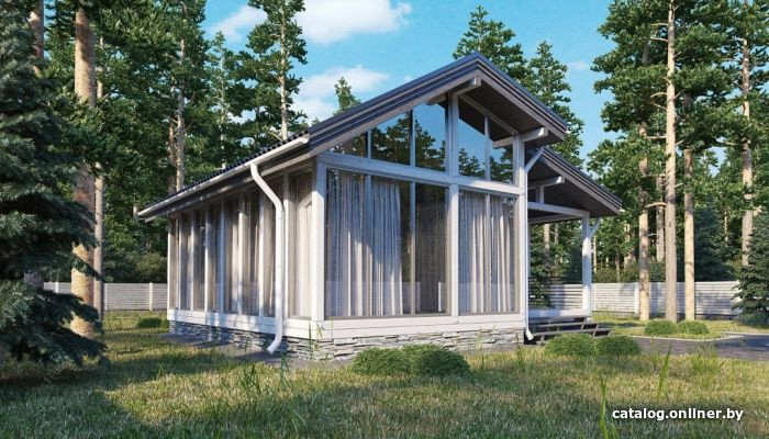 Тайгарт каркасные дома проекты ECO DOM Проект 203 - эконом (8x9 м) купить в рассрочку онлайн