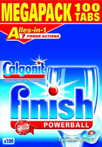 Finish All in 1 Powerball 100 шт. таблетки для посудомоечной машины купить в Минске