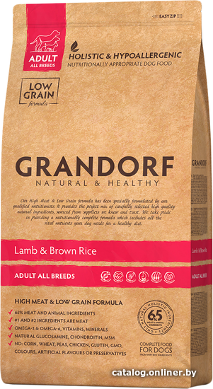 

Сухой корм для собак Grandorf Adult All Breeds Lamb & Brown Rice 3 кг