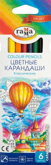 

Набор цветных карандашей Гамма Классические 050918_01 (6 цв)