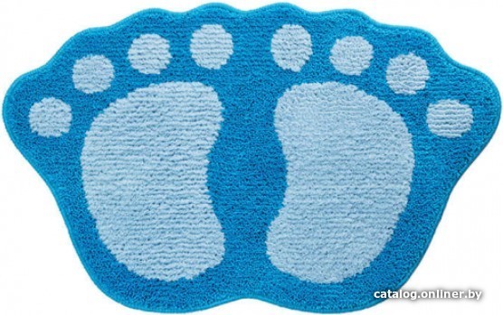 

Коврик для ванной Shahintex Microfiber лапки совмещенные 40x60 (голубой)