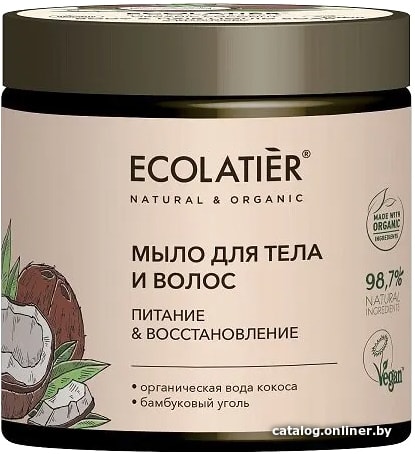

Ecolatier Мыло для тела и волос Green Coconut питание и восстановл. 350 мл