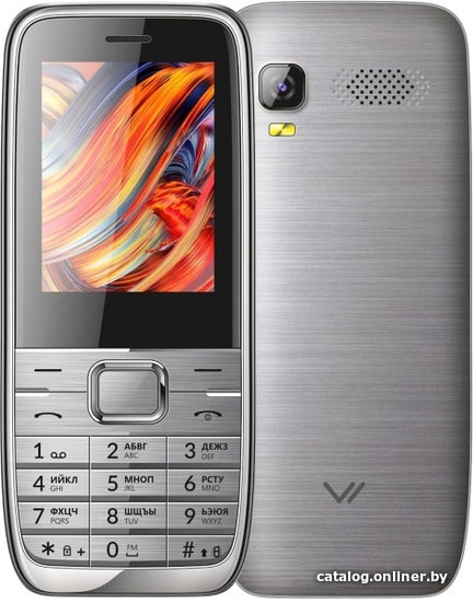 

Кнопочный телефон Vertex D533 (серебристый)
