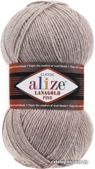 

Пряжа для вязания Alize Lanagold Fine 207 (390 м, светло-коричневый)