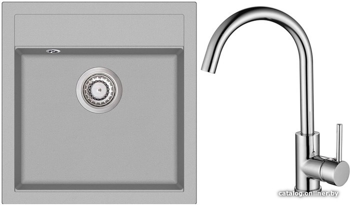 

Кухонная мойка Aquasanita Tesa SQT100W + Sabia 5523 (серебристый 220/хром 001)