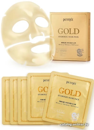 

Petitfee Набор масок для лица Gold Hydrogel Mask Pack 5 шт