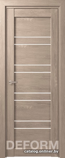 

Межкомнатная дверь Юркас Deform D15 ДО 90x200 (дуб шале седой/lacobel белый лак)