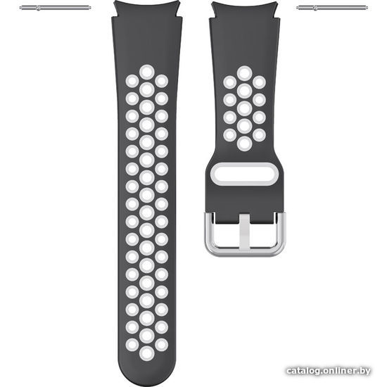 

Ремешок Rumi Sport N-style силиконовый для Samsung Galaxy Watch4/5/6 (20 мм, черный/белый)