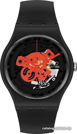 

Наручные часы Swatch Bioceramic SO32B110 Time To Red Big