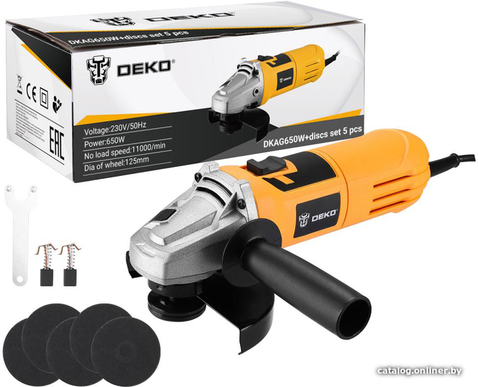 

Угловая шлифмашина Deko DKAG650W SET