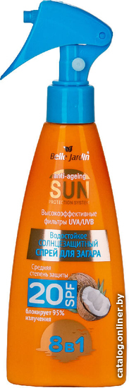 

Спрей солнцезащитный Belle Jardin Солнцезащитный спрей для загара SPF 20 180 мл