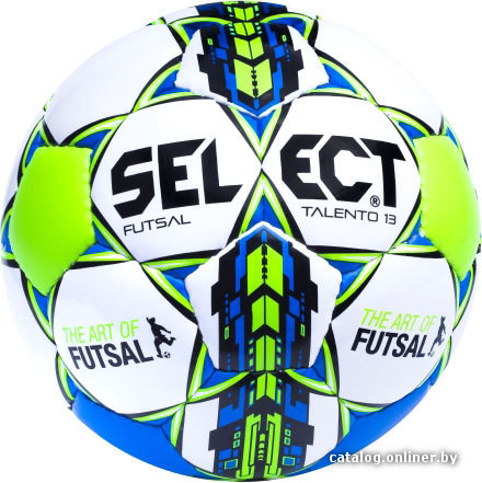

Мяч Select Futsal Talento 13 (3 размер, белый/синий/салатовый)