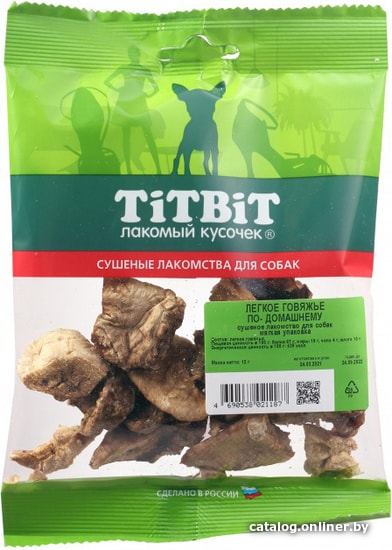 

Лакомство для собак TiTBiT Легкое говяжье по-домашнему 12 г