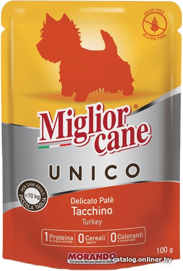 

Пресервы Migliorcane Unico Adult Mini нежный паштет с индейкой 100 г