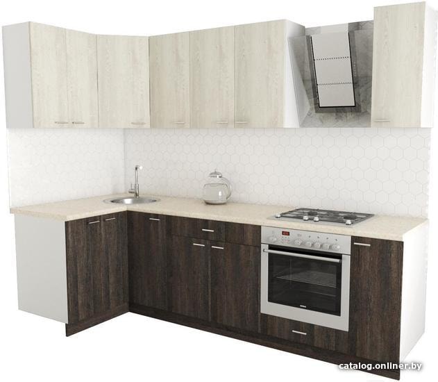 

Готовая кухня Хоум Лайн Луиза Люкс 1200x2700 угловой (венге мали/сосна касцина)