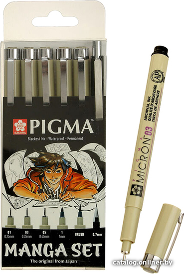 

Набор капиллярных ручек Sakura Pen Pigma Micron Manga POXSDKMAN6 (6 шт)