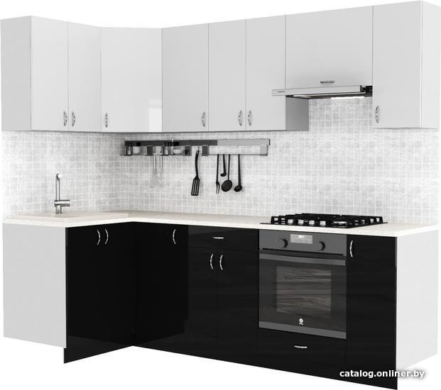 

Готовая кухня Сивирин-Компани Клео глосc 1.2х2.5 (черный глянец\белый глянец)