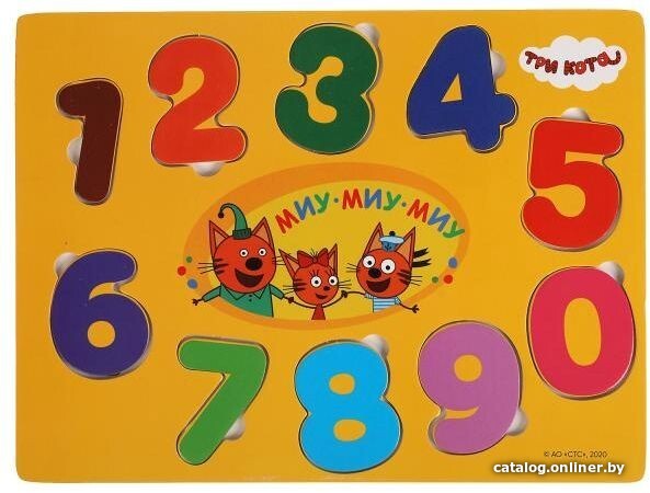 

Мозаика/пазл Буратино Три кота Вкладыш Цифры 1054-CATS