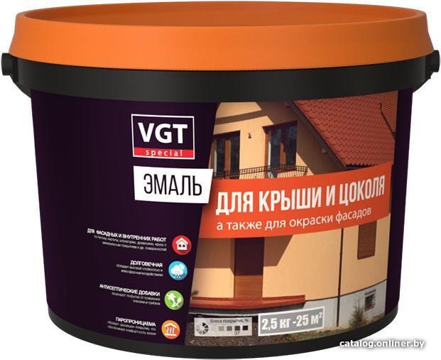 

Эмаль VGT ВД-АК-1179 Профи для крыши и цоколя 2.5 кг (темно-корич полугл.)