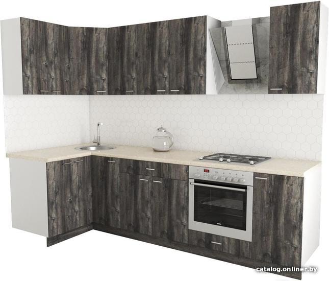 

Готовая кухня Хоум Лайн Луиза Люкс 1200x2800 угловой (сосна пасадена/сосна пасадена)