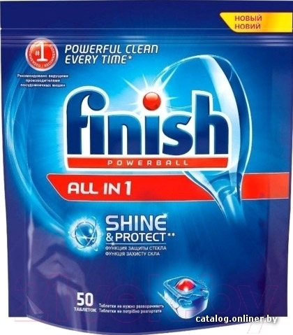 

Таблетки для посудомоечной машины Finish All in 1 Powerball (50 шт)