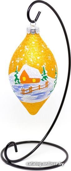 

Елочная игрушка Юрита Олива домик 200407-03 (золотой)