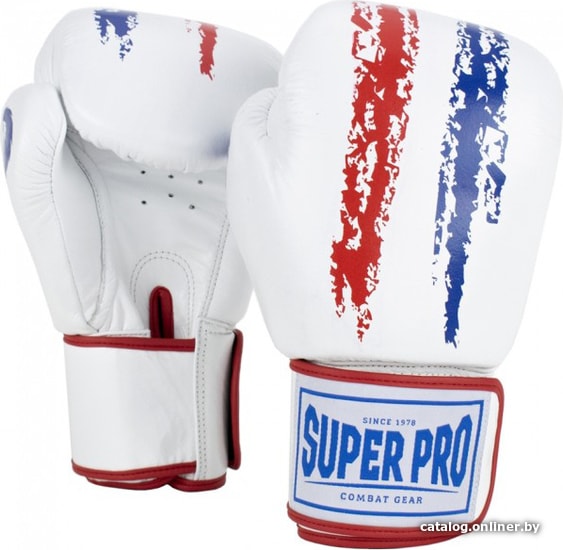 

Перчатки для единоборств Super Pro Combat Gear Warrior SPBG110-10460 16 oz (белый/синий/красный)