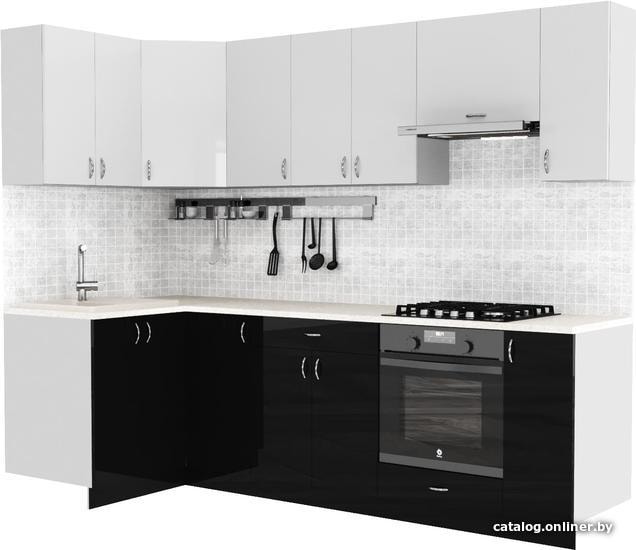 

Готовая кухня Сивирин-Компани Клео глоcс 1.2х2.6 (черный глянец\белый глянец)