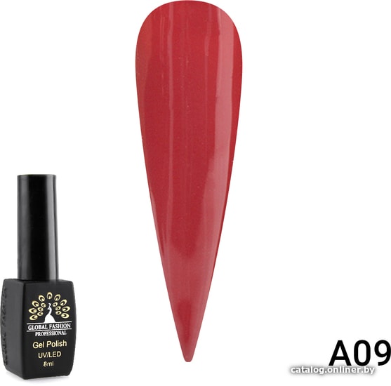 

Гель-лак Global Fashion Black Elite серии А (тон A09) 8 мл