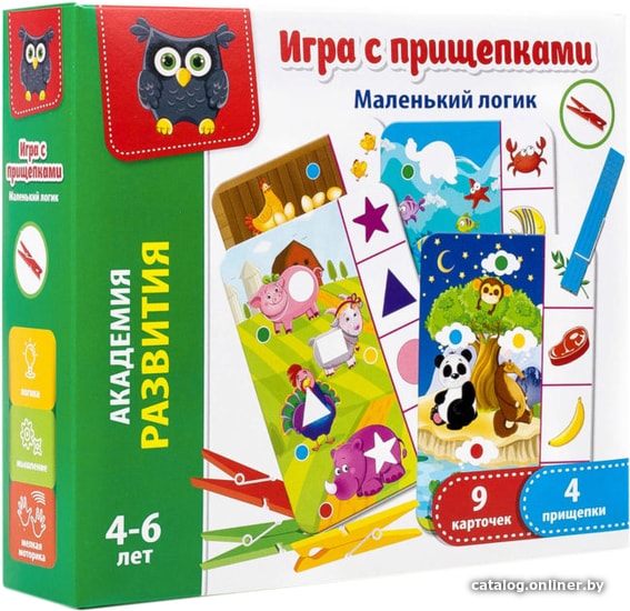 

Развивающая игра Vladi Toys с прищепками Маленький логик VT5303-03
