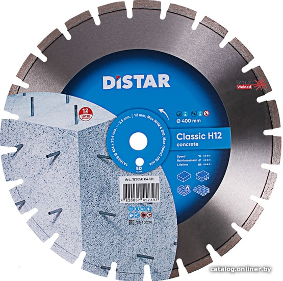 

Отрезной диск алмазный Distar 1A1RSS/C1-W 404x3.5/2.5x12x25.4-24 12185004121