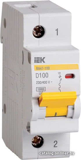 

Выключатель автоматический IEK ВА 47-100 1п 100А D MVA40-1-100-D