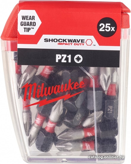 Бита Milwaukee Shockwave pz2x50мм. Насадка Milwaukee Shockwave pz2 25мм. Насадка Milwaukee Shockwave pz1 25мм (25шт) 4932430861.