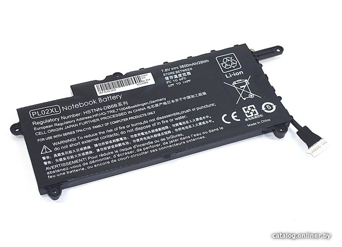 

Аккумуляторы для ноутбуков RageX HP Pavilion x360 11-n (PL02), 7.6В 29Wh, черный