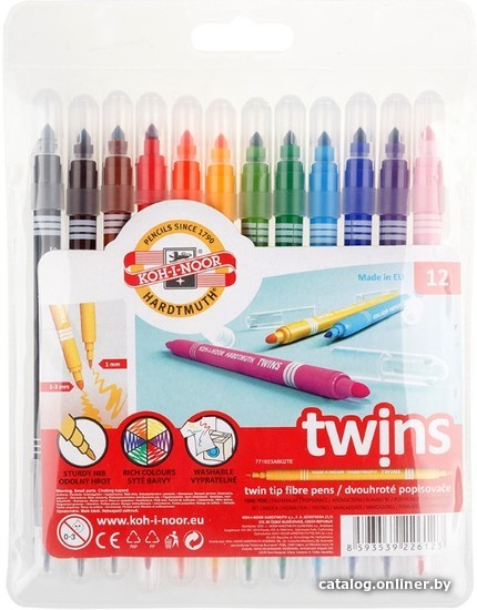 

Фломастеры Koh-i-Noor Twins 771023AB02TE (12 шт)