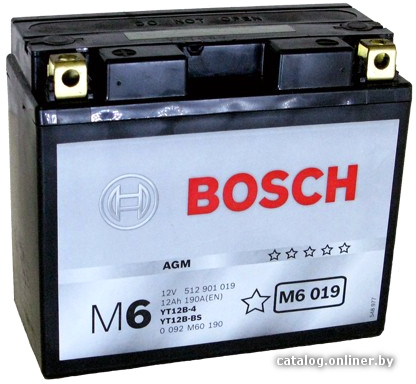 

Мотоциклетный аккумулятор Bosch M6 YT12B-4/YT12B-BS 512 901 019 (12 А·ч)