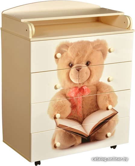 

Детский комод Кедр Victoria 804 МДФ Teddy (слоновая кость)