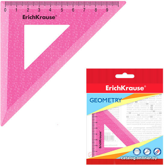 

Треугольник Erich Krause Glitter 55525 (розовый)