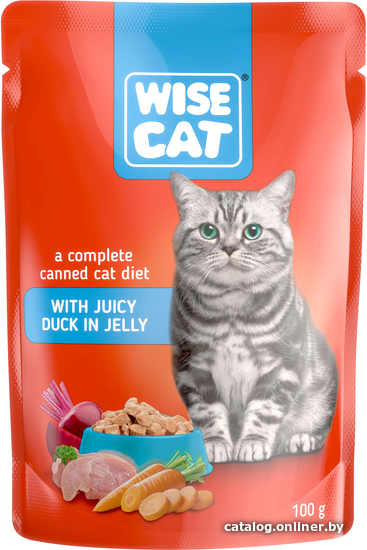 

Пресервы Wise Cat с сочной уткой в желе 100 г