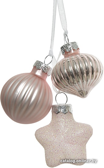 

Елочная игрушка Albero Di Natale Стеклянные фигуры 3.5х4.11.5 см 121036-1 (розовый)