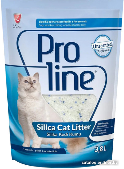 

Наполнитель для туалета Proline Silica Unscented без запаха 3.8 л