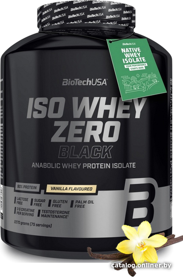 

Протеин сывороточный (изолят) BioTech USA Iso Whey Zero Black (2270 г, ваниль)