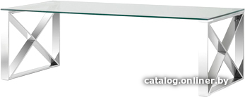 

Журнальный столик Stool Group Кросс 120x60 ECT-008 (прозрачное стекло/сталь серебристый)