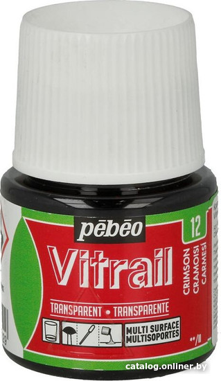 

Краска для стекла и керамики PEBEO Vitrail 050-012 (45 мл, малиновый)