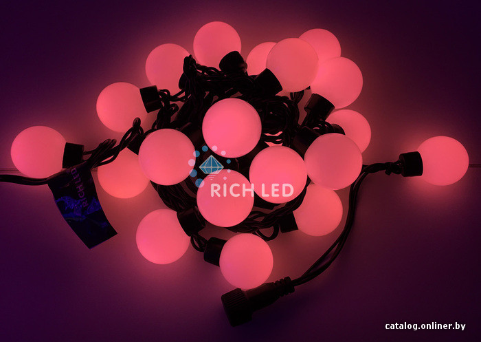 

Новогодняя гирлянда Rich Led Шарики 4см RL-S5-20C-40B-R (красный)